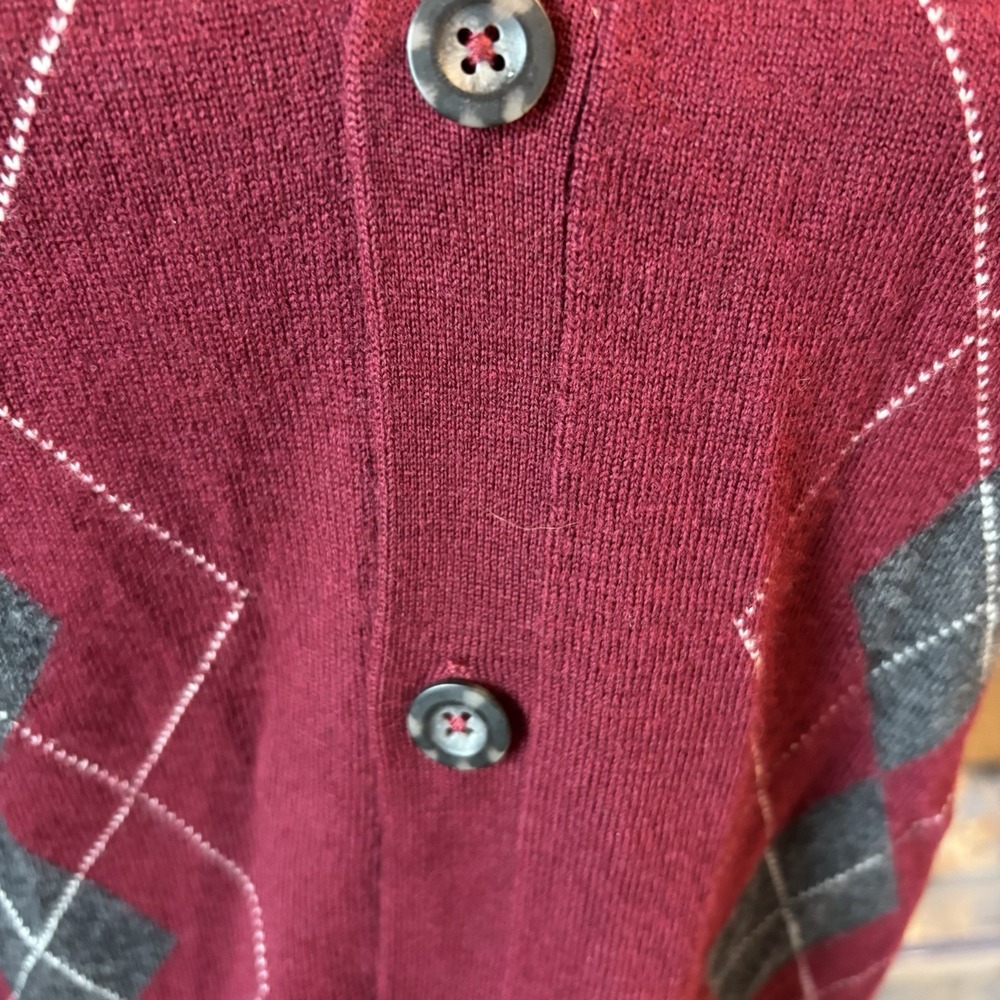 Sweater Vest Mens M Medium Merino Wool Argyle Preppy Old Money Grandpa Collegiat - Picture 3 of 12